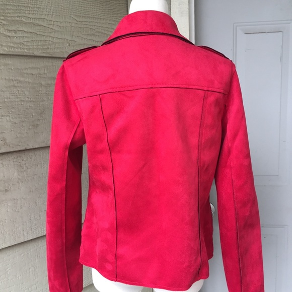 NWT Philosophy Red Faux Suede Moro Jacket Small - Picture 7 of 7